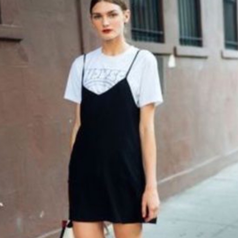 NWT Madewell Black Velvet Mini Dress